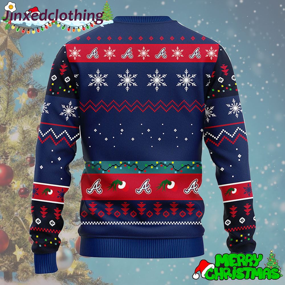 Mlb Atlanta Braves Grinch Christmas Ugly Sweater Xmas Funny Party 